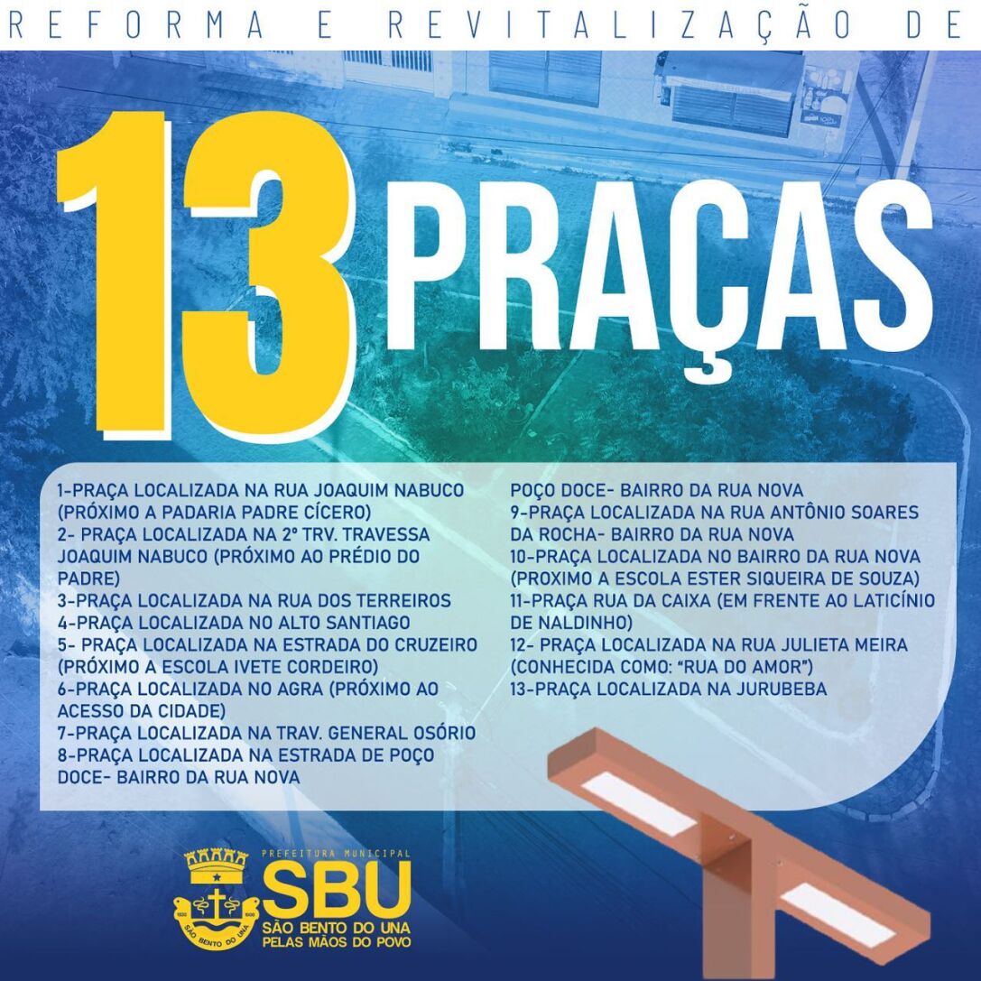 Prefeitura Municipal iniciou a reforma e revitalização de 13 praças nas ...