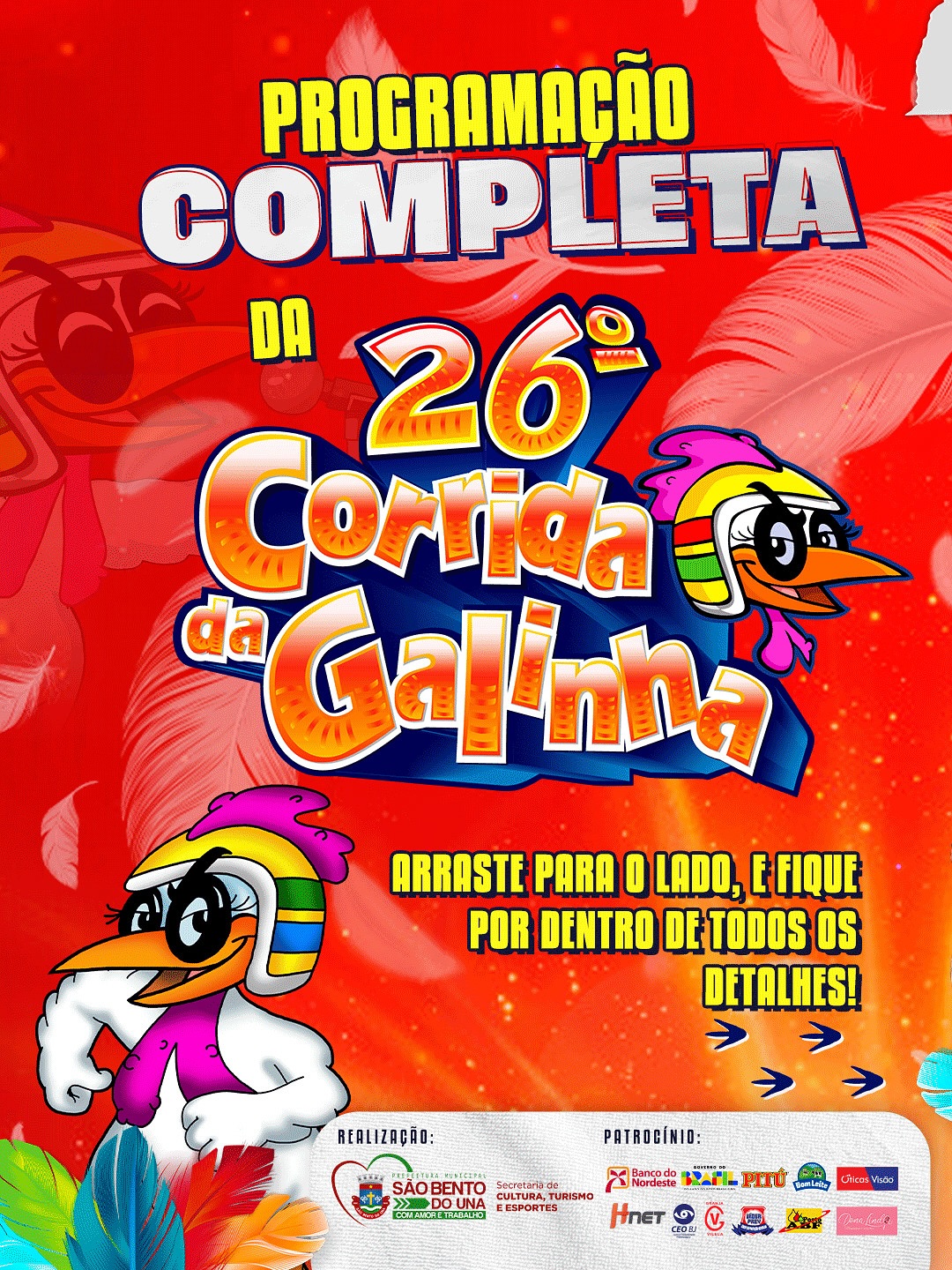 Programação completa da 26ª Corrida da Galinha